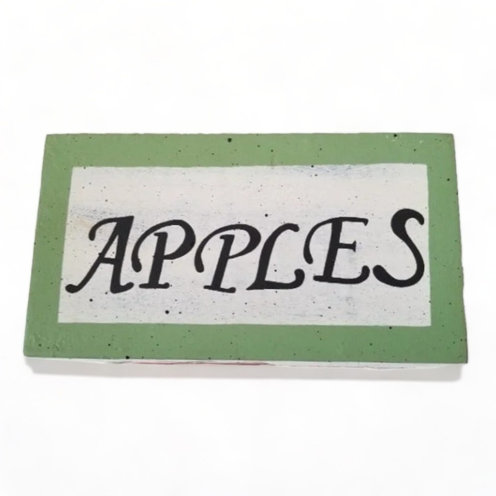 Apples Wooden Cart Recipe Box Chest Container Hinged Lid Decoration - Picture 3 of 6